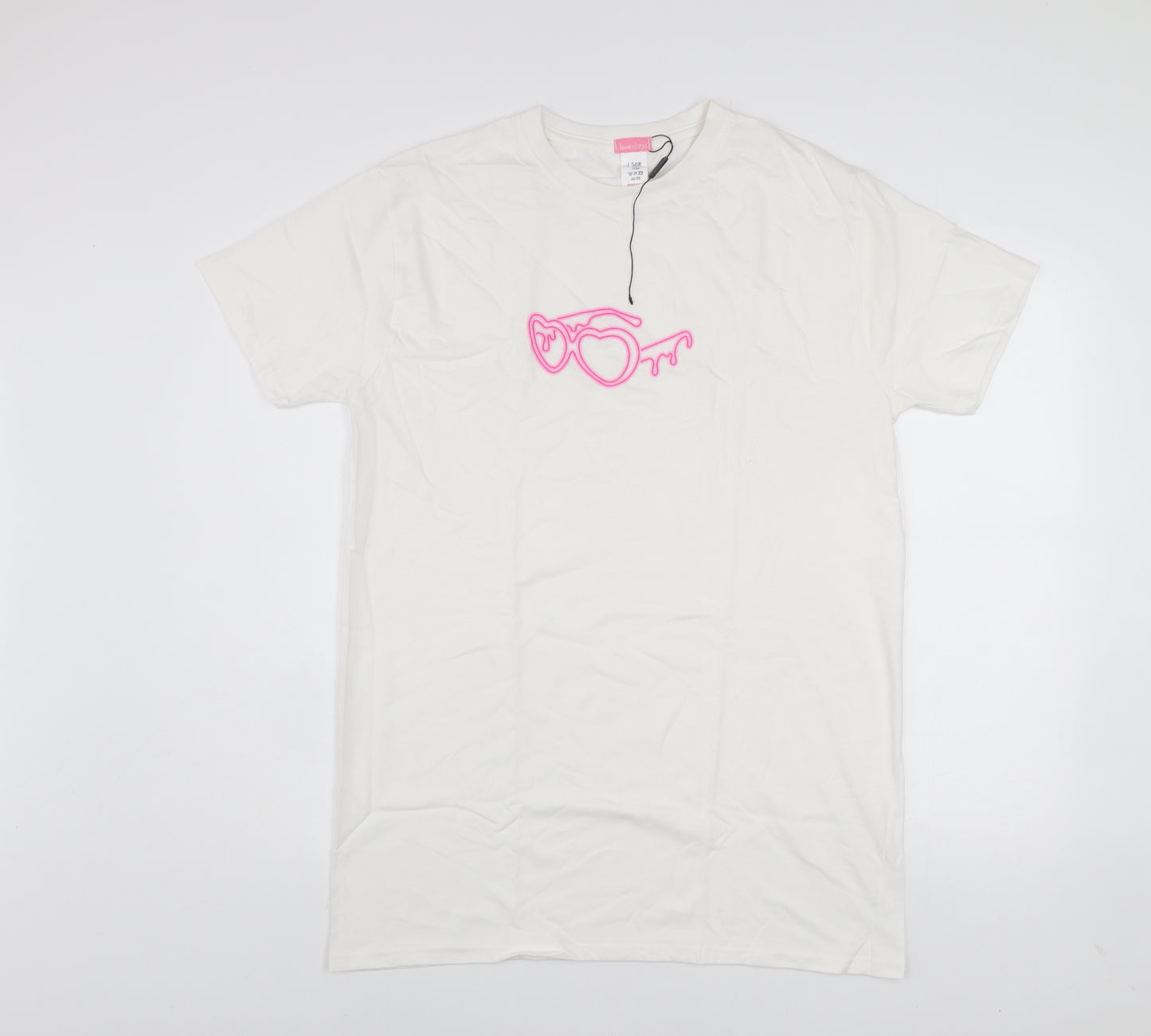 I Saw It First Women's White Cotton Love Island T-Shirt Size S