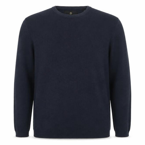Izac Men's Blue Cotton Crew Neck Jumper L with Elbow Patches