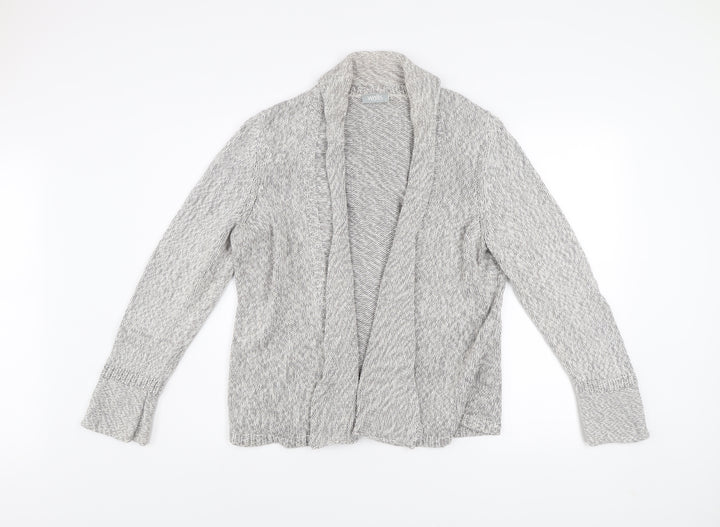 Wallis Women’s Grey Cotton Chunky Knit Open Cardigan Size L