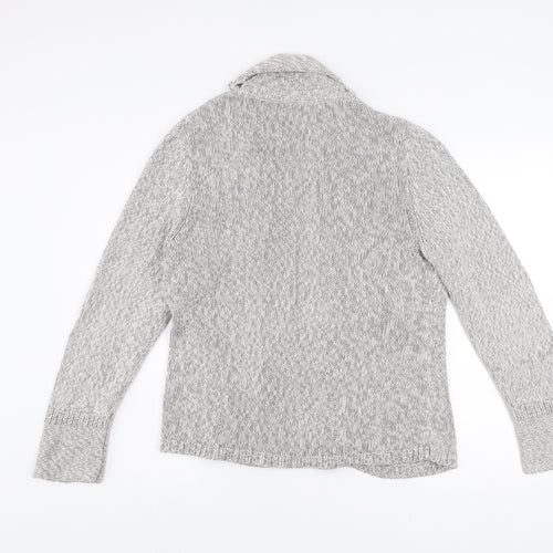Wallis Women’s Grey Cotton Chunky Knit Open Cardigan Size L