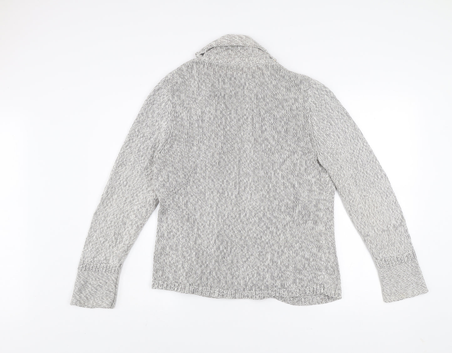 Wallis Women’s Grey Cotton Chunky Knit Open Cardigan Size L