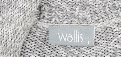 Wallis Women’s Grey Cotton Chunky Knit Open Cardigan Size L