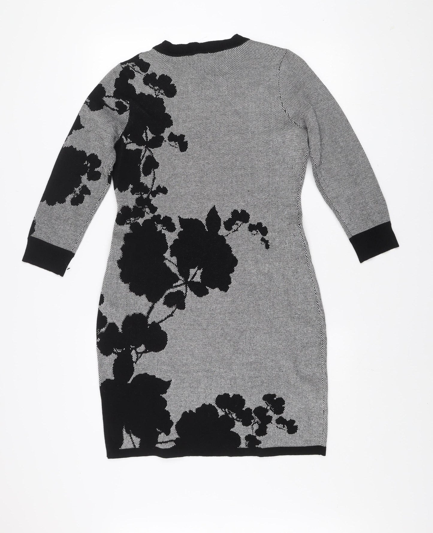 Calvin Klein Women’s Grey Floral Knit Bodycon Dress Size M