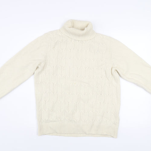 Osprey London Women's Ivory Wool Blend Roll Neck Jumper XL