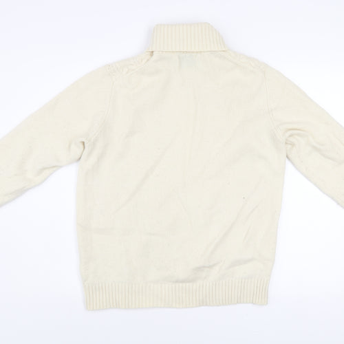 Osprey London Women's Ivory Wool Blend Roll Neck Jumper XL