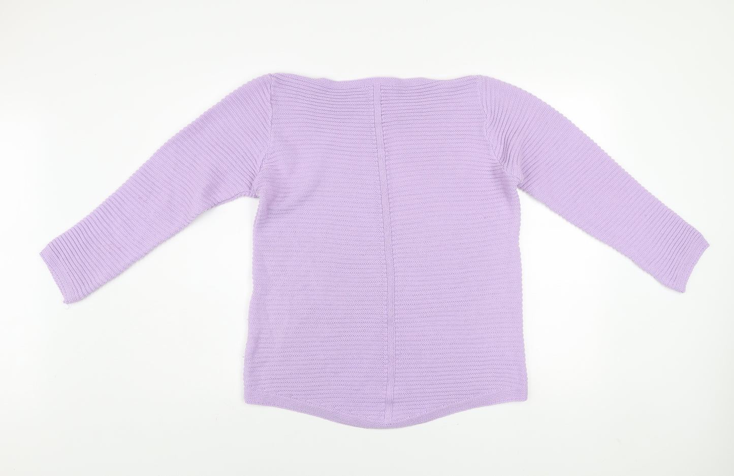 Bonmarché Women Purple Animal Print Acrylic Jumper Size 12