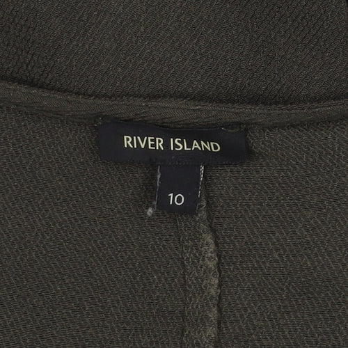 River Island Women’s Green Short Sleeve Blouse Size 10