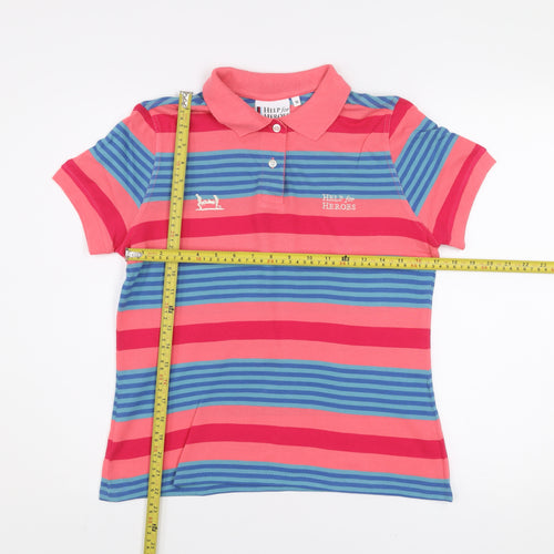 Help for Heroes Women's Multicoloured Striped Polo Shirt Size 10