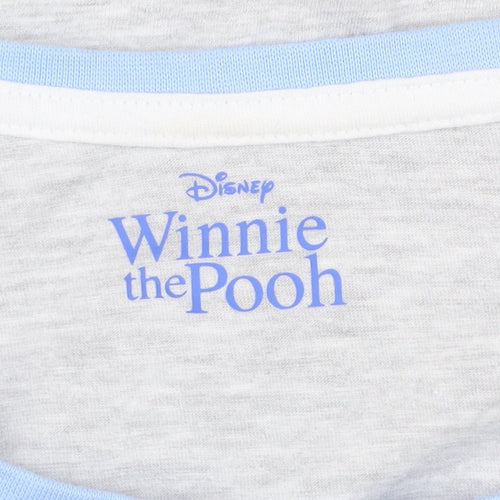 Disney Winnie the Pooh Grey Women's T-Shirt L Short Sleeve Cotton