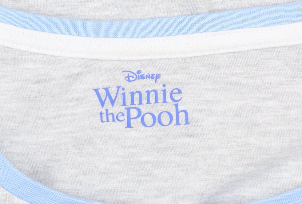 Disney Winnie the Pooh Grey Women's T-Shirt L Short Sleeve Cotton