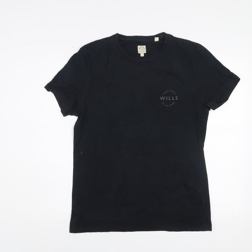 Jack Wills Men's Black Graphic Cotton Crew Neck T-Shirt Size S