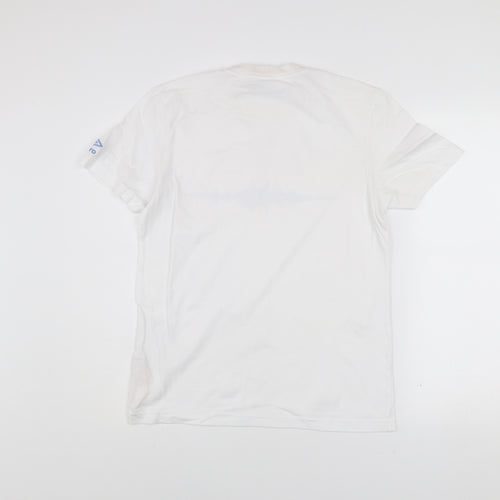 Umbro Men’s White Graphic Print Cotton Short Sleeve T-Shirt Size S
