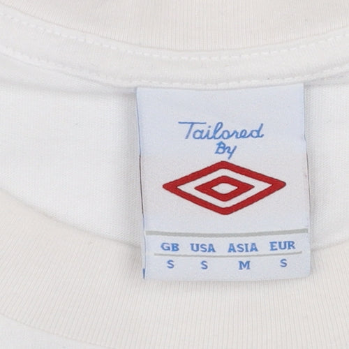 Umbro Men’s White Graphic Print Cotton Short Sleeve T-Shirt Size S