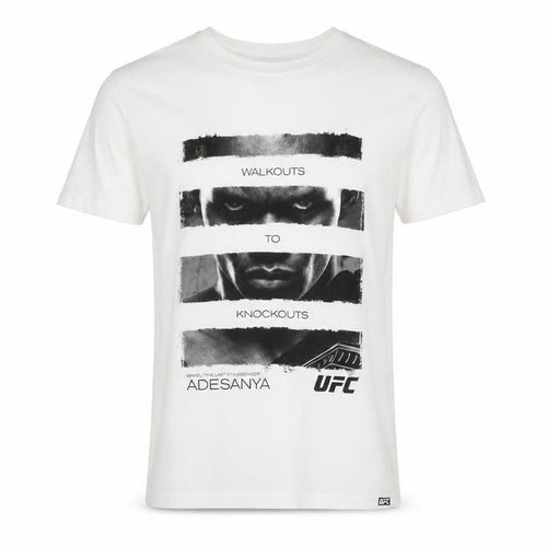 UFC Men’s White Cotton Graphic T-Shirt Size S Adesanya Fight Sportswear