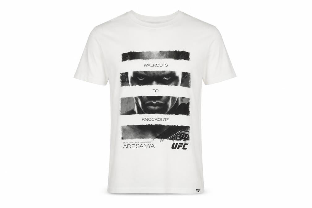 UFC Men’s White Cotton Graphic T-Shirt Size S Adesanya Fight Sportswear