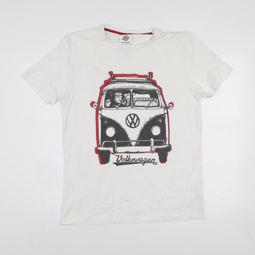 Next Men’s White Volkswagen Camper Van Graphic Regular Fit T-Shirt M