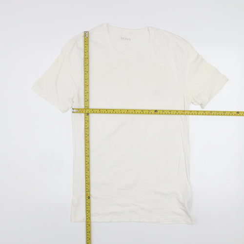Hugo Boss Men's White Cotton Crew Neck Short Sleeve T-Shirt Size M