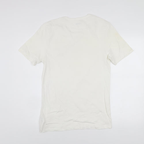 Hugo Boss Men's White Cotton Crew Neck Short Sleeve T-Shirt Size M