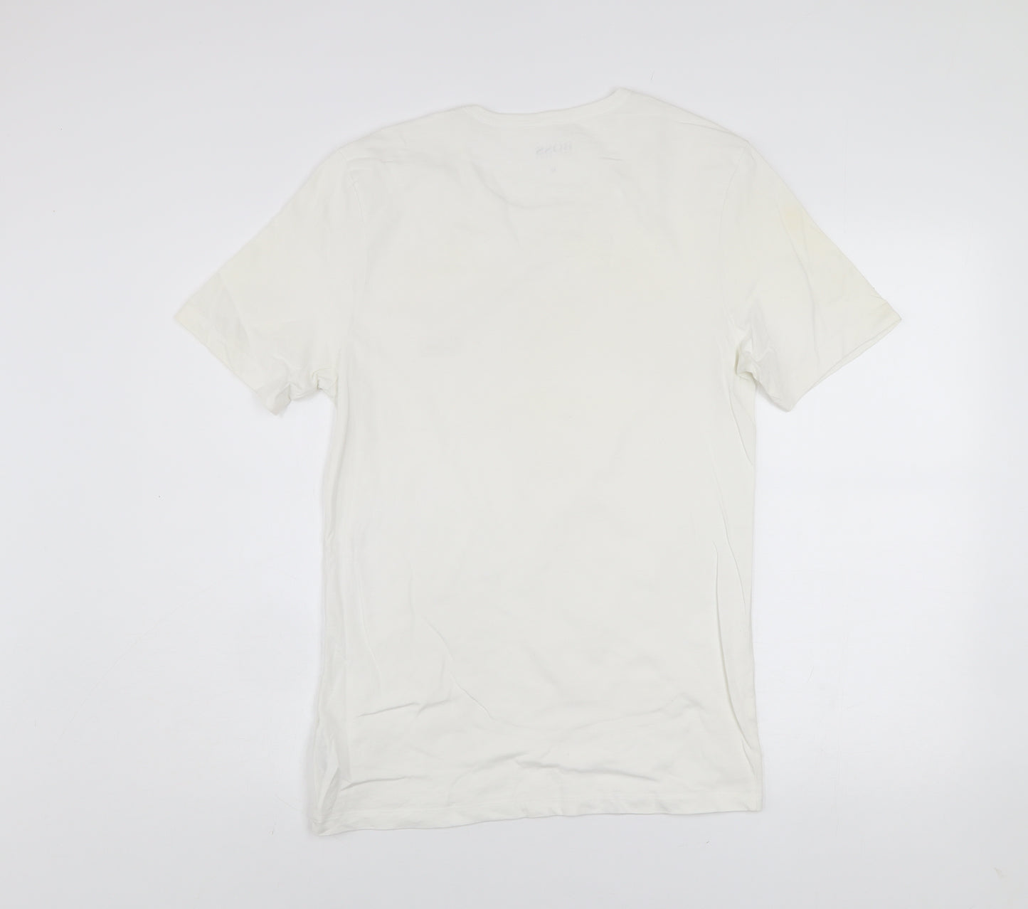 Hugo Boss Men's White Cotton Crew Neck Short Sleeve T-Shirt Size M