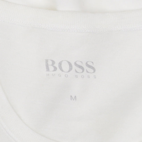 Hugo Boss Men's White Cotton Crew Neck Short Sleeve T-Shirt Size M