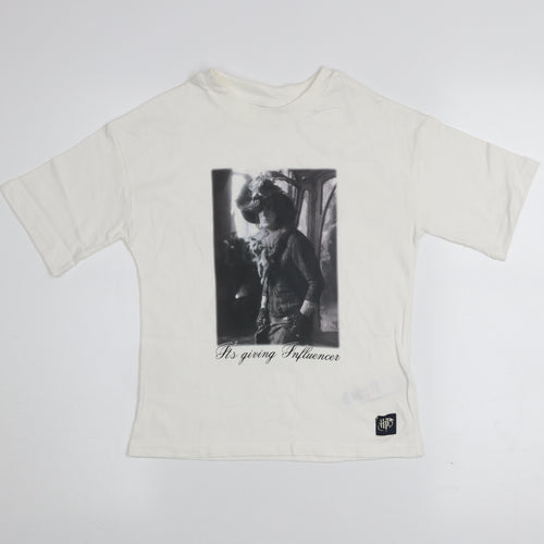 Marks and Spencer Harry Potter Girls Ivory Graphic T-Shirt 6-7 Years Cotton