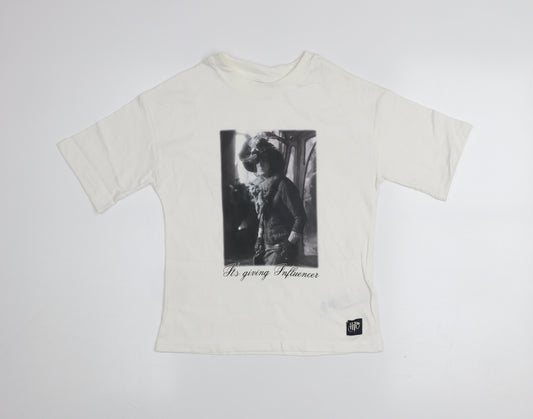 Marks and Spencer Harry Potter Girls Ivory Graphic T-Shirt 6-7 Years Cotton