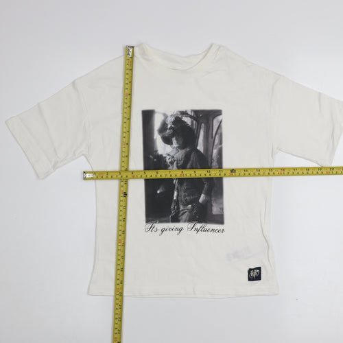 Marks and Spencer Harry Potter Girls Ivory Graphic T-Shirt 6-7 Years Cotton