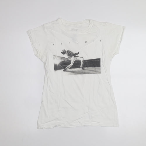 Primark Women’s White Freddie Music Graphic Cotton T-Shirt XS