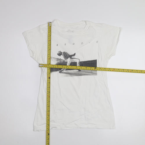 Primark Women’s White Freddie Music Graphic Cotton T-Shirt XS