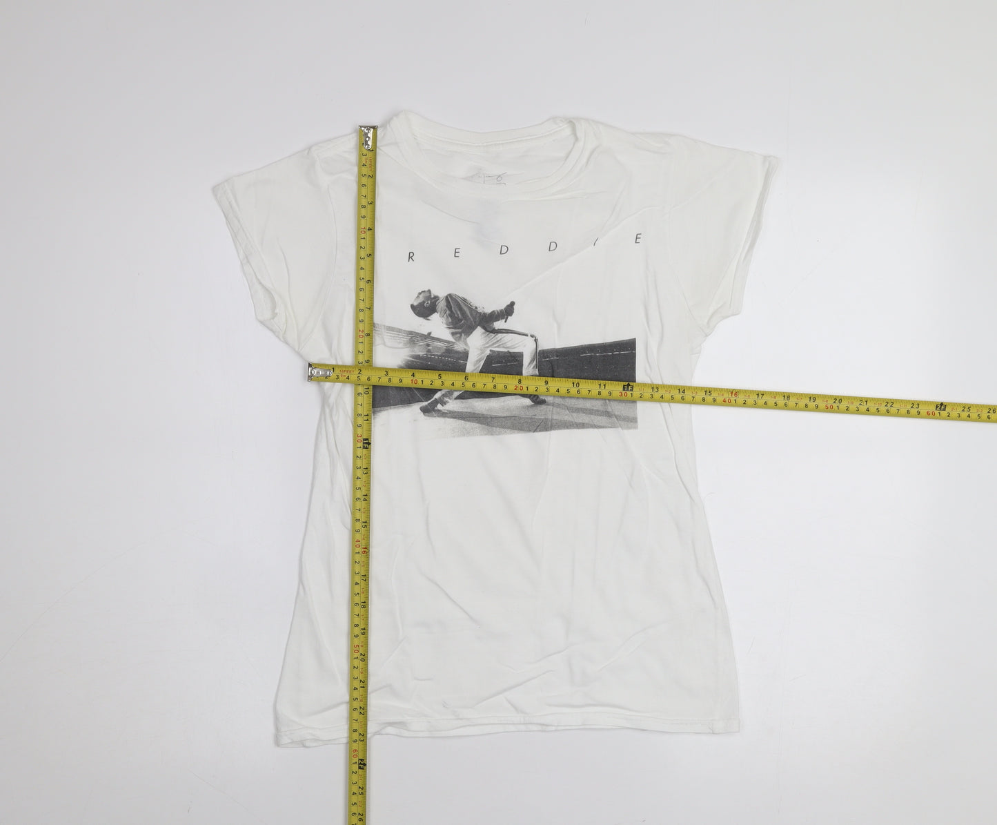 Primark Women’s White Freddie Music Graphic Cotton T-Shirt XS