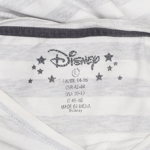 Disney Women's Grey Thumper Striped T-Shirt Nightshirt L