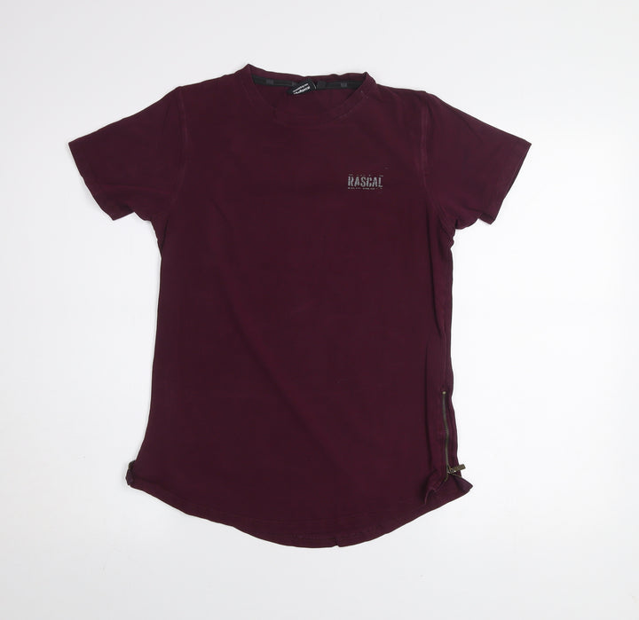Rascal Boys Red XL Short Sleeve Cotton Zip Detail T-Shirt