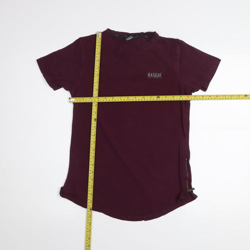 Rascal Boys Red XL Short Sleeve Cotton Zip Detail T-Shirt
