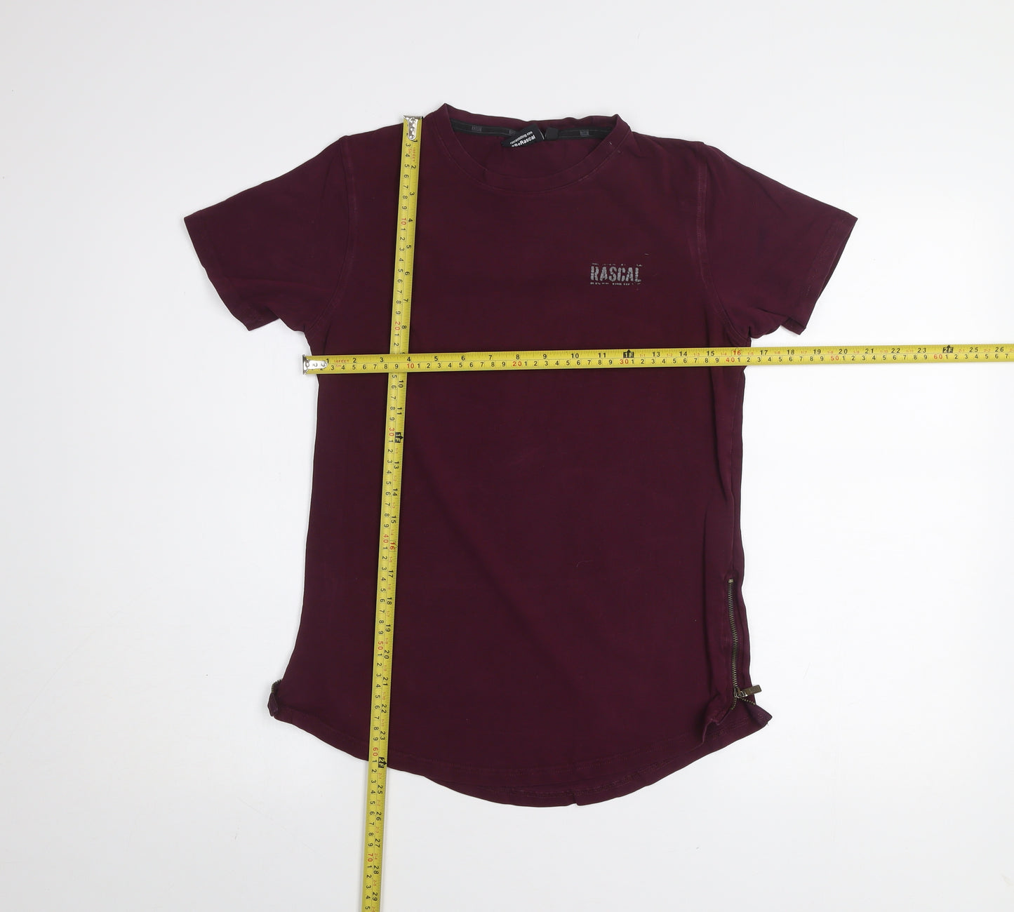 Rascal Boys Red XL Short Sleeve Cotton Zip Detail T-Shirt