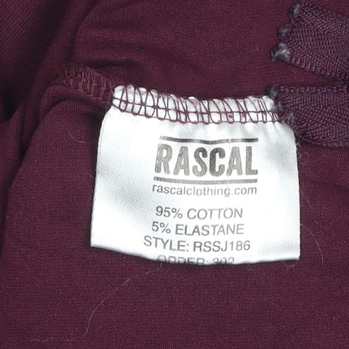 Rascal Boys Red XL Short Sleeve Cotton Zip Detail T-Shirt
