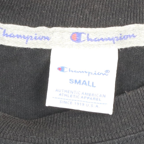 Champion Men's Black Small Crew Neck Short Sleeve Cotton T-Shirt