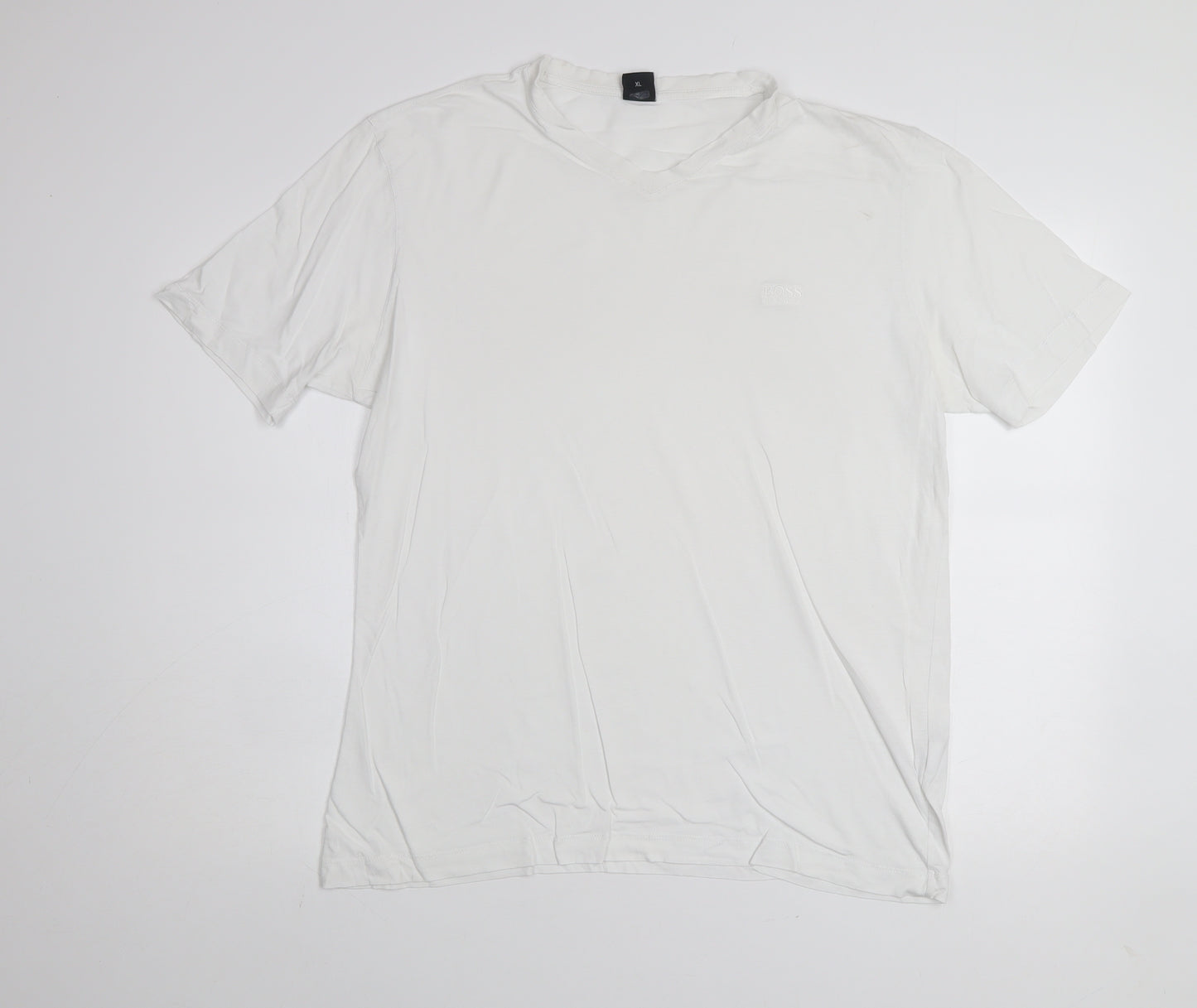 Hugo Boss Men's White Cotton Regular Fit Short Sleeve T-Shirt XL
