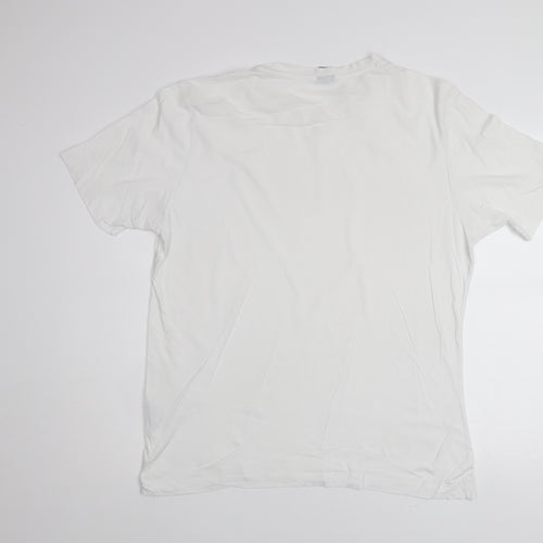 Hugo Boss Men's White Cotton Regular Fit Short Sleeve T-Shirt XL