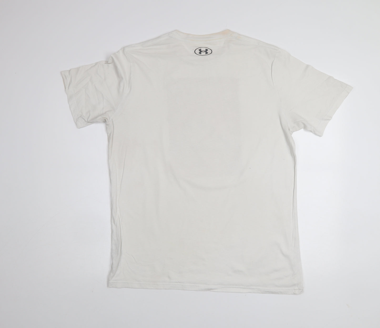 Under Armour Mens White Graphic Print Crew Neck Short Sleeve T-Shirt Size L