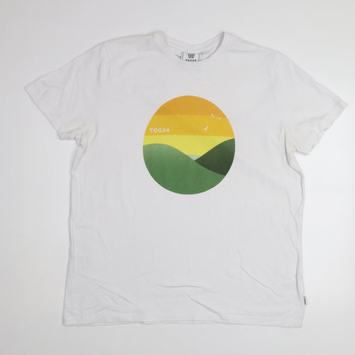 TOG24 Mens White 2XL Nature Graphic Crew Neck T-Shirt
