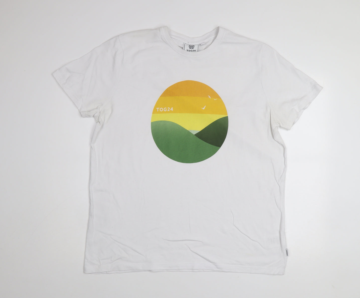 TOG24 Mens White 2XL Nature Graphic Crew Neck T-Shirt