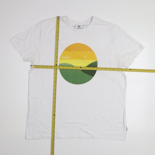 TOG24 Mens White 2XL Nature Graphic Crew Neck T-Shirt