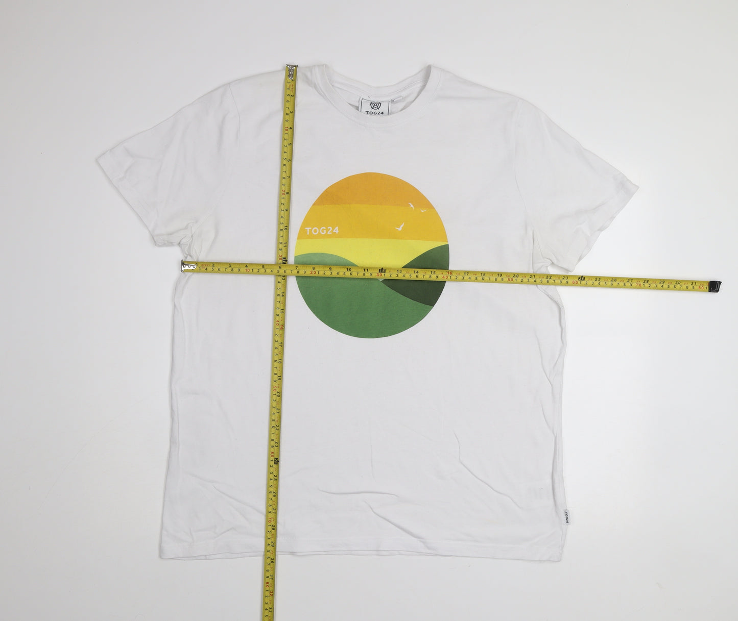 TOG24 Mens White 2XL Nature Graphic Crew Neck T-Shirt