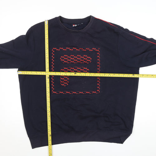FILA Men’s Blue XL Pullover Sweatshirt Crew Neck Logo Fleece