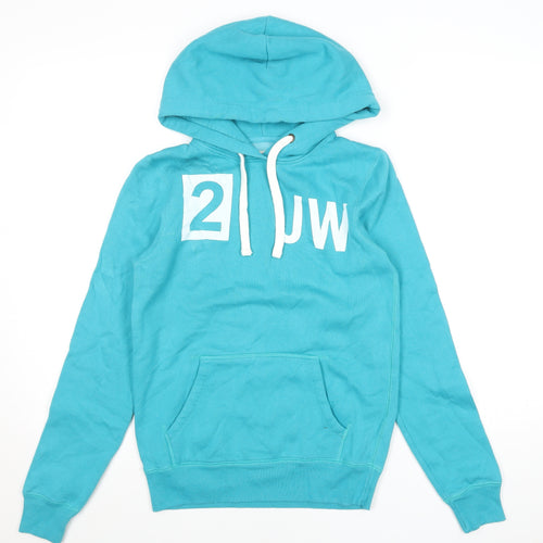 Jack Wills Womens Blue Pullover Hoodie UK 8 Cotton Blend Casual