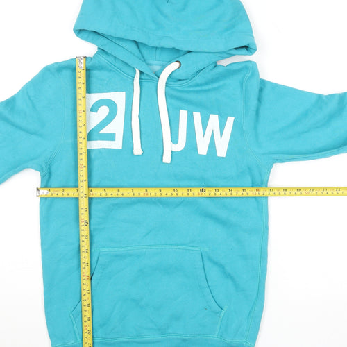Jack Wills Womens Blue Pullover Hoodie UK 8 Cotton Blend Casual