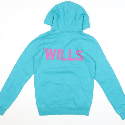 Jack Wills Womens Blue Pullover Hoodie UK 8 Cotton Blend Casual