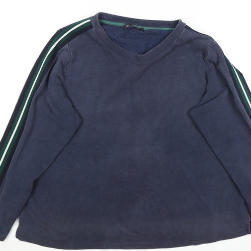 Marks and Spencer Men's Blue V-Neck Pullover Sweatshirt Size L