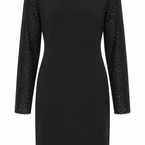 Donna Ricco Women's Black Lace Sleeve Sheath Dress Size 8