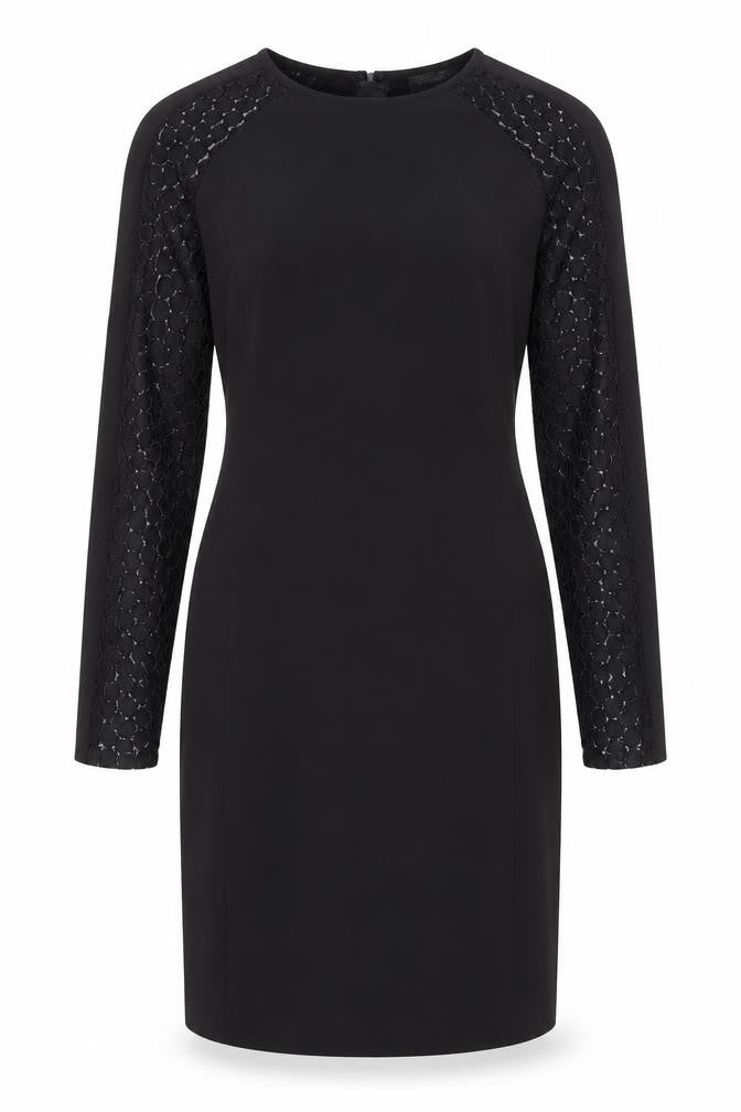 Donna Ricco Women's Black Lace Sleeve Sheath Dress Size 8